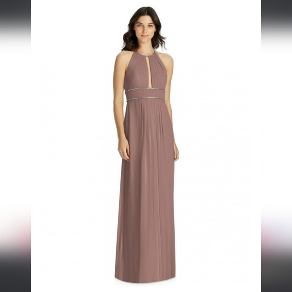 Jenny Packham Rhinestone Waist Dress In Rose Style JP1023 Womens 4 NWT - Picture 2 of 10